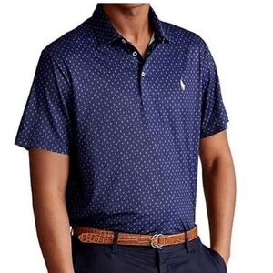 Polo Ralph Lauren Mini Print Performance Stretch Short-Sleeve Polo  size Large